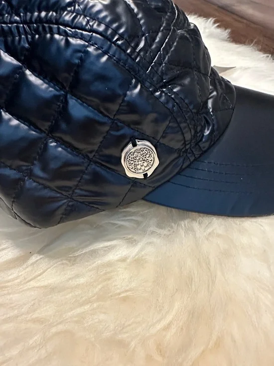 Vince Camuto Black Quilted Puffer Baseball Cap - Picture 3 of 6